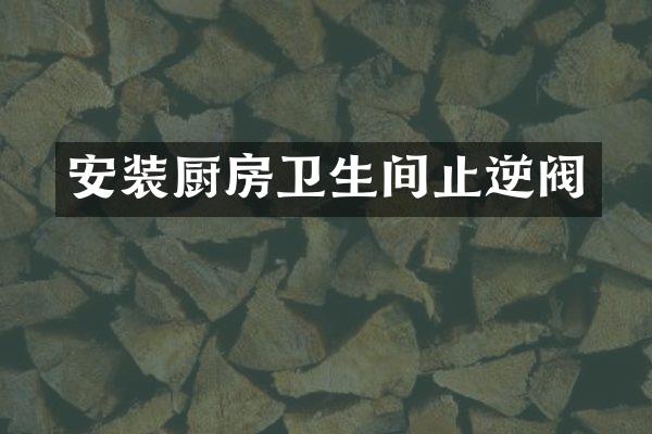 安装厨房卫生间止逆阀