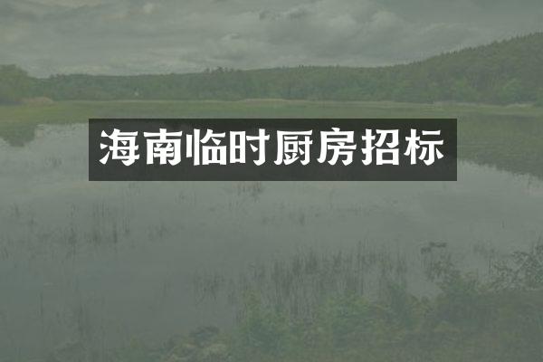海南临时厨房招标