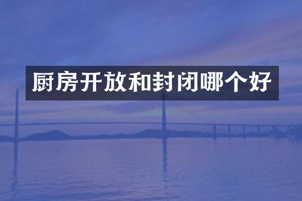 厨房开放和封闭哪个好