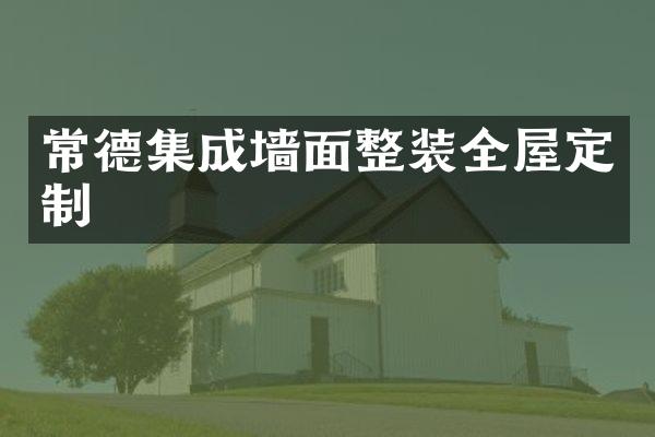 常德集成墙面整装全屋定制