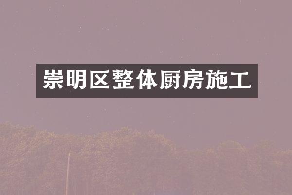 崇明区整体厨房施工