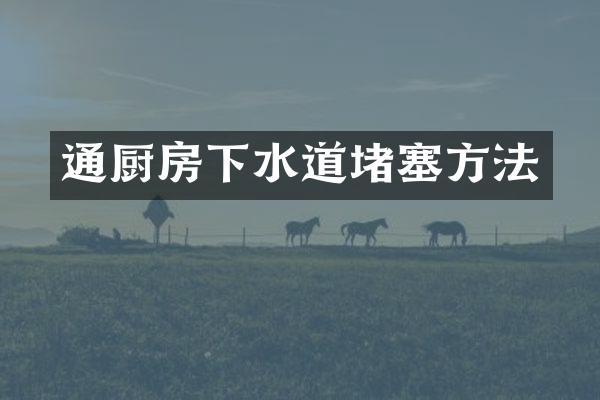 通厨房下水道堵塞方法