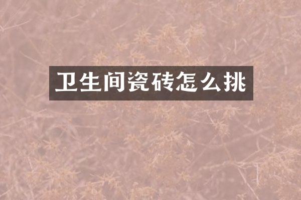 卫生间瓷砖怎么挑