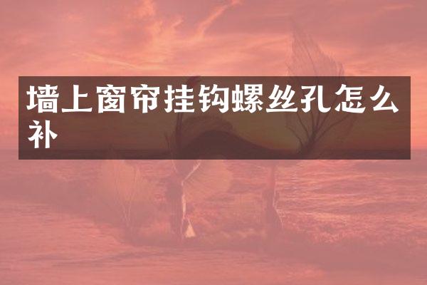 墙上窗帘挂钩螺丝孔怎么补