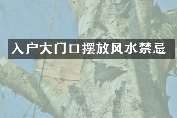 入户大门口摆放风水禁忌