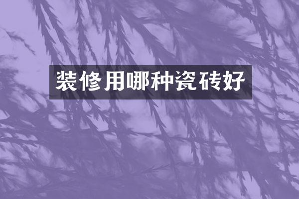 装修用哪种瓷砖好