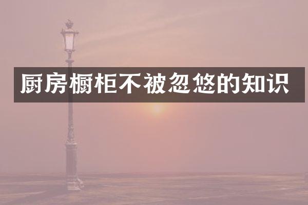 厨房橱柜不被忽悠的知识