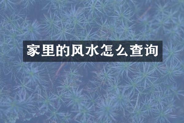 家里的风水怎么查询