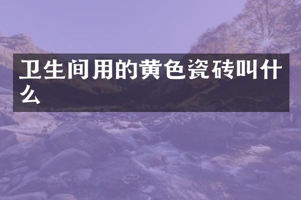 卫生间用的黄色瓷砖叫什么