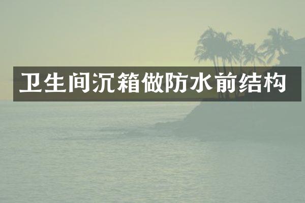 卫生间沉箱做防水前结构