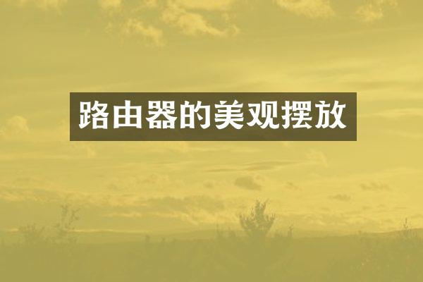 路由器的美观摆放