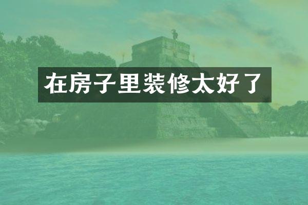 在房子里装修太好了