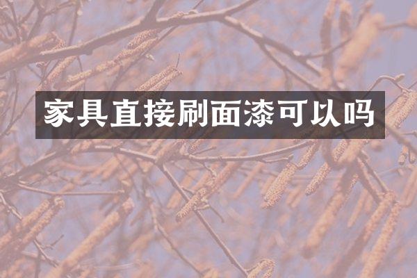 家具直接刷面漆可以吗
