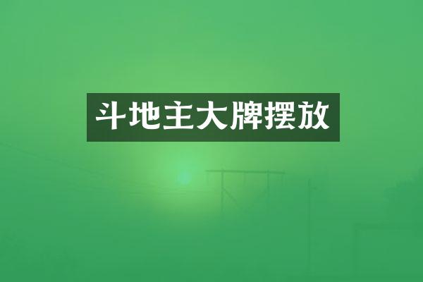 斗地主大牌摆放