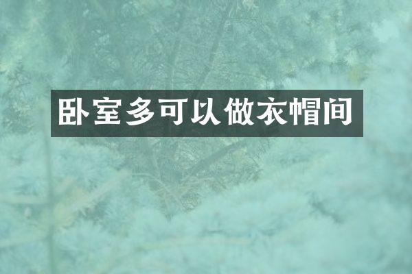 卧室多可以做衣帽间