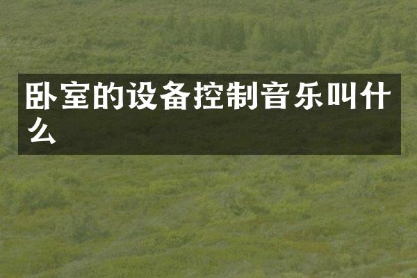 卧室的设备控制音乐叫什么