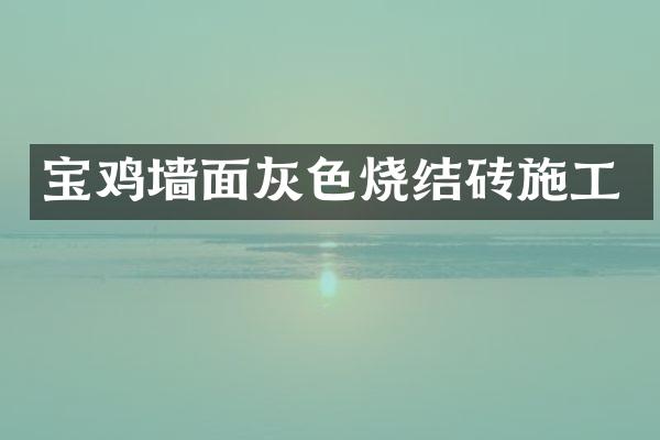 宝鸡墙面灰色烧结砖施工