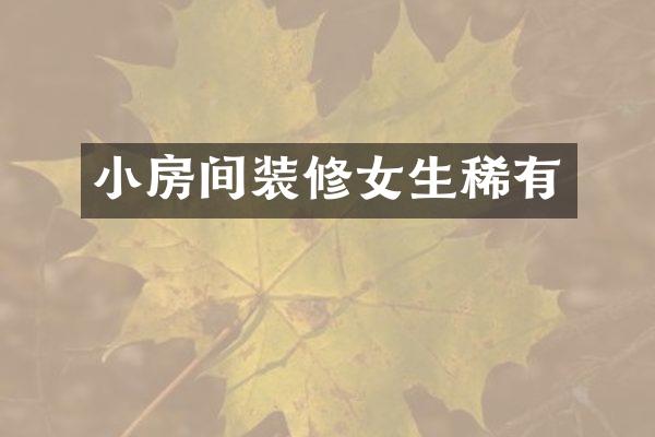 小房间装修女生稀有