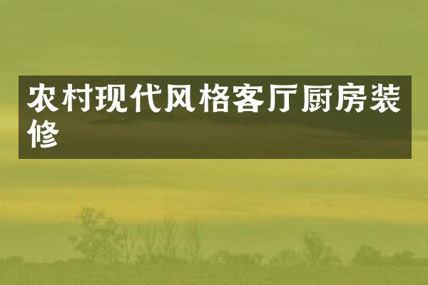 农村现代风格客厅厨房装修