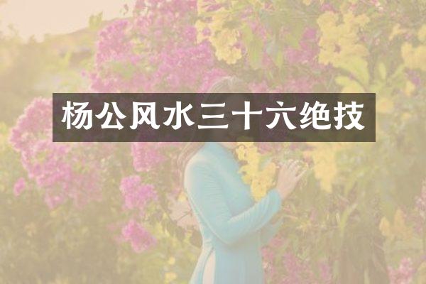 杨公风水三十六绝技