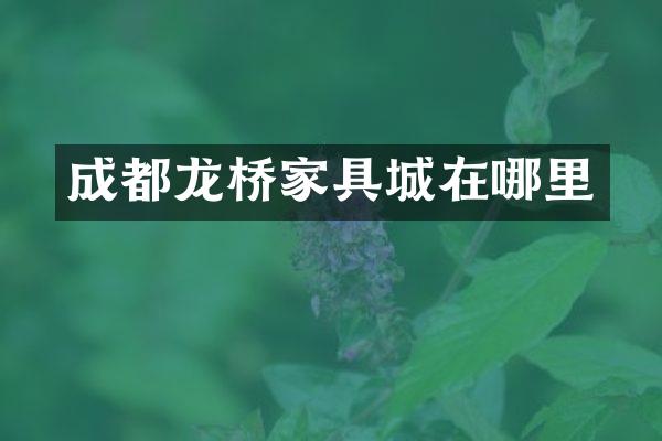 成都龙桥家具城在哪里