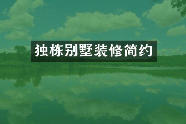 独栋别墅装修简约