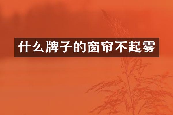 什么牌子的窗帘不起雾