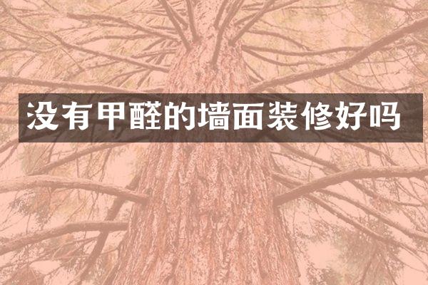 没有甲醛的墙面装修好吗