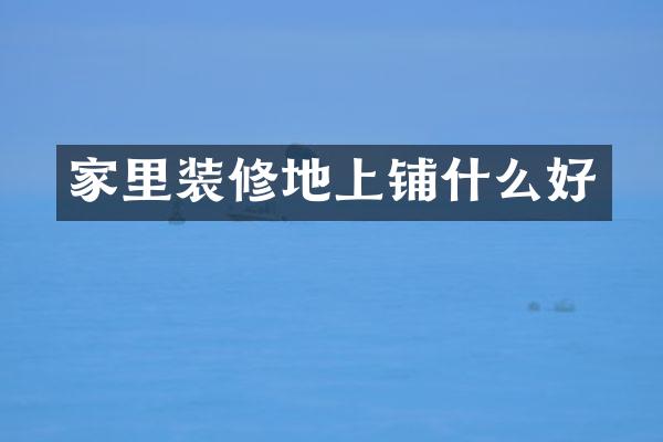 家里装修地上铺什么好