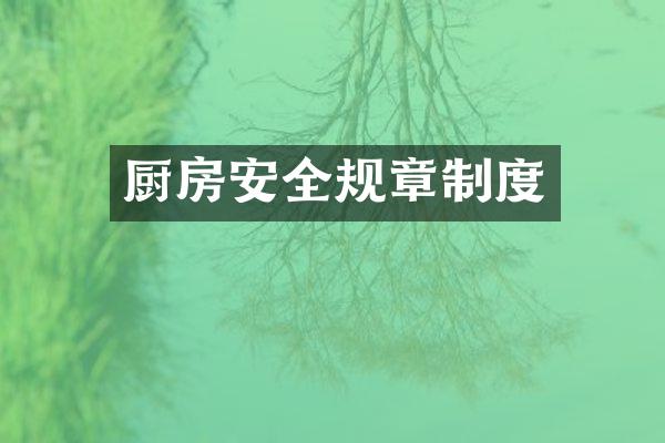厨房安全规章制度