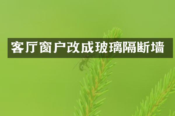 客厅窗户改成玻璃隔断墙