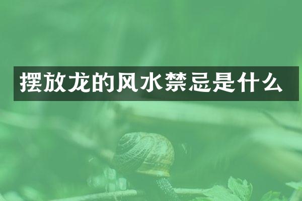 摆放龙的风水禁忌是什么