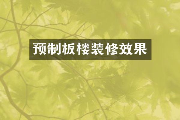 预制板楼装修效果
