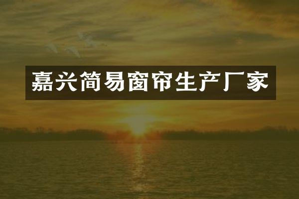 嘉兴简易窗帘生产厂家
