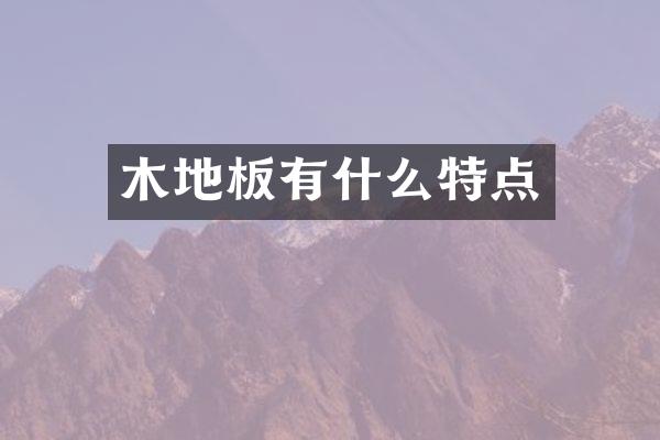 木地板有什么特点