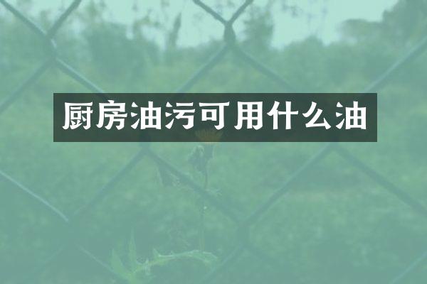 厨房油污可用什么油