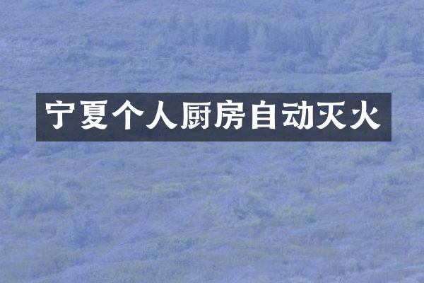 宁夏个人厨房自动灭火