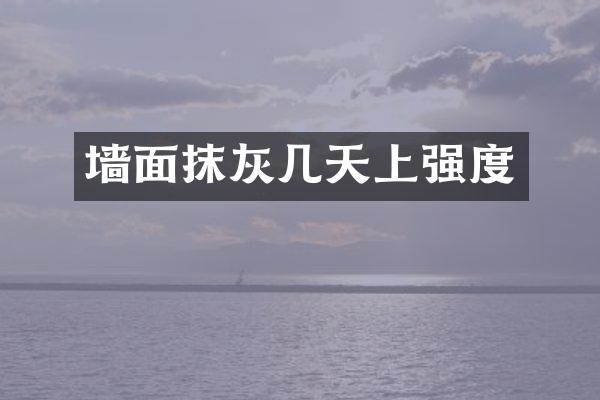 墙面抹灰几天上强度