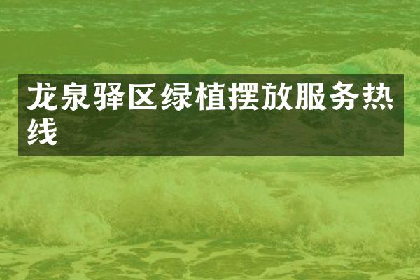 龙泉驿区绿植摆放服务热线