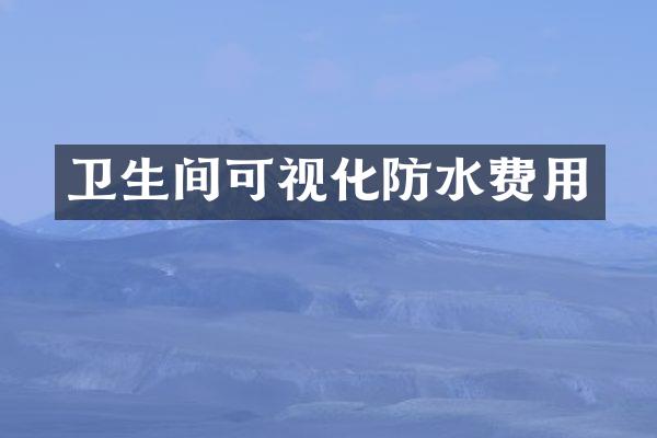 卫生间可视化防水费用