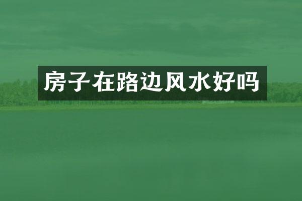 房子在路边风水好吗