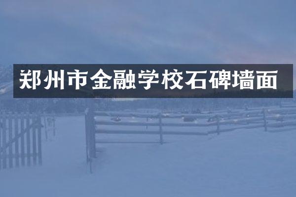郑州市金融学校石碑墙面
