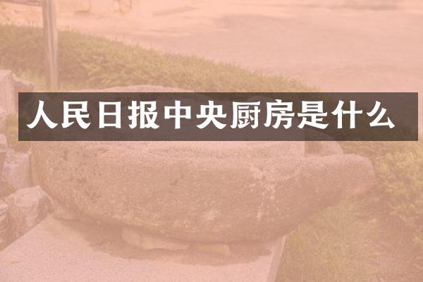 人民日报中央厨房是什么