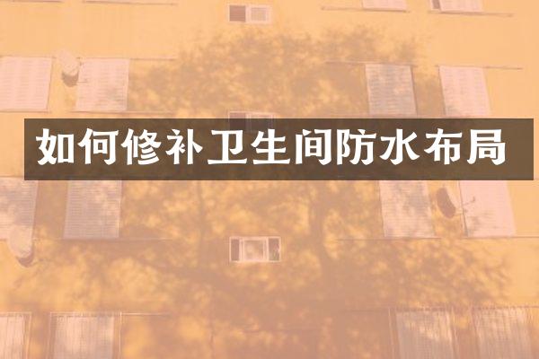 如何修补卫生间防水布局