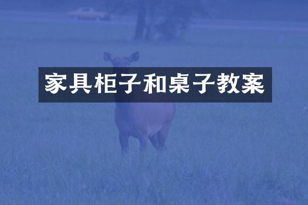 家具柜子和桌子教案