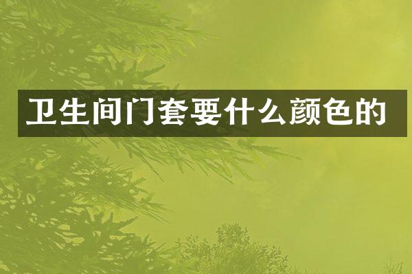 卫生间门套要什么颜色的