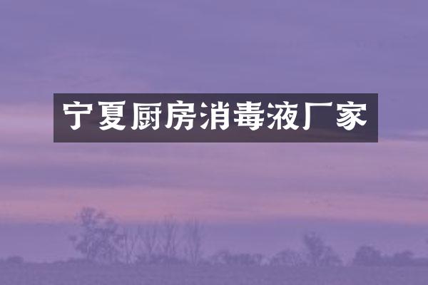 宁夏厨房消毒液厂家