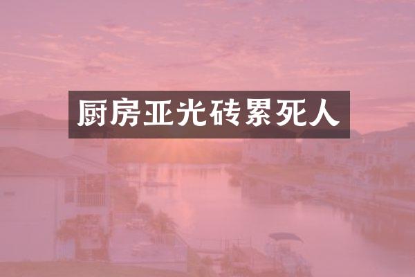 厨房亚光砖累死人