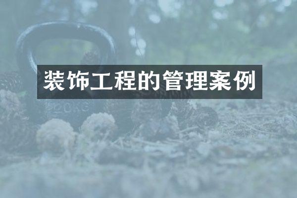 装饰工程的管理案例