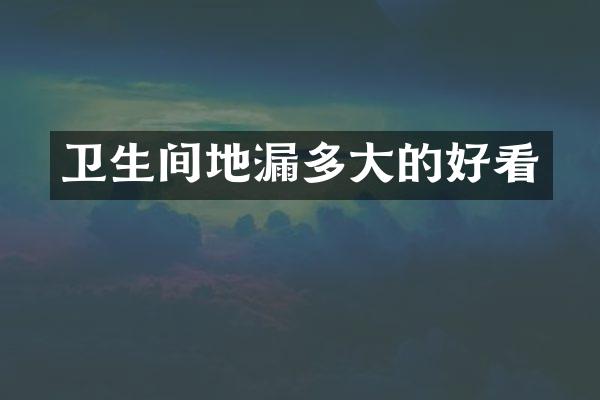 卫生间地漏多大的好看